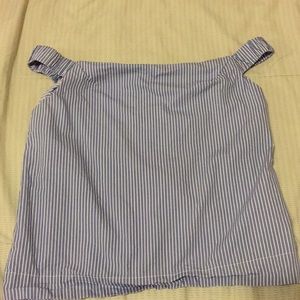 striped off the shoulder top